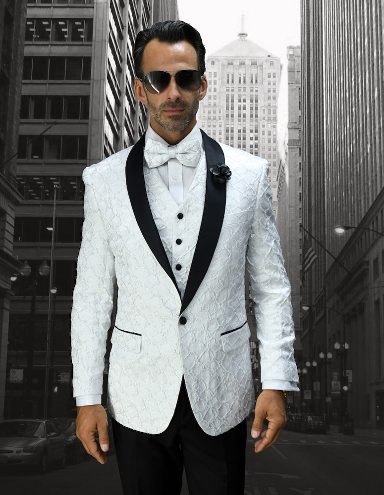 Bellagio IV White 1-Button Peak Tuxedo main image 1