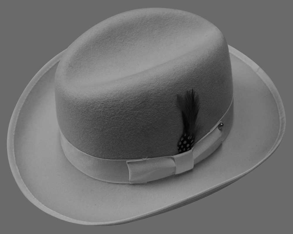 Men's Fedora Dress Hat Sliver Gray UN-113 Sizes S L XL 100% Wool Crushable M 